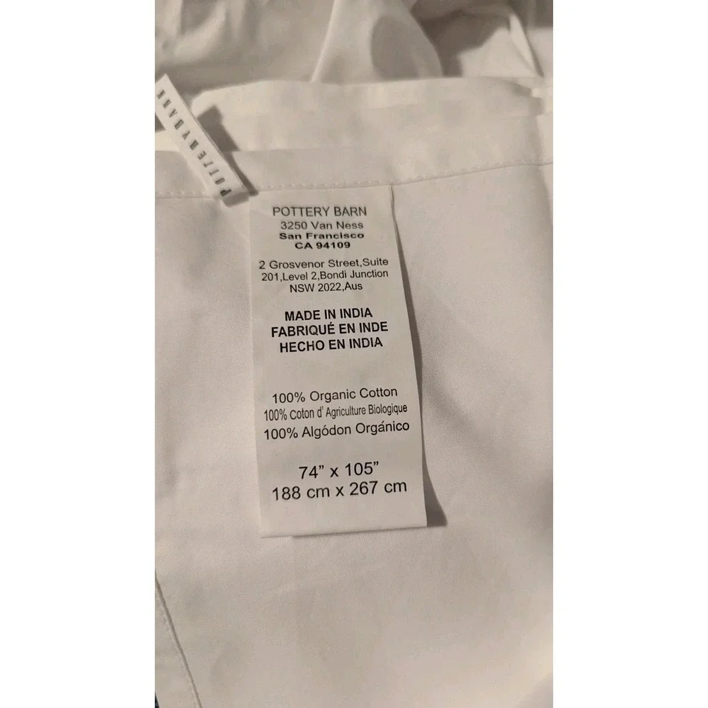 Pottery Barn Sheet Set White Twin/Twin XL 100% Organic Cotton (Sheets Only)